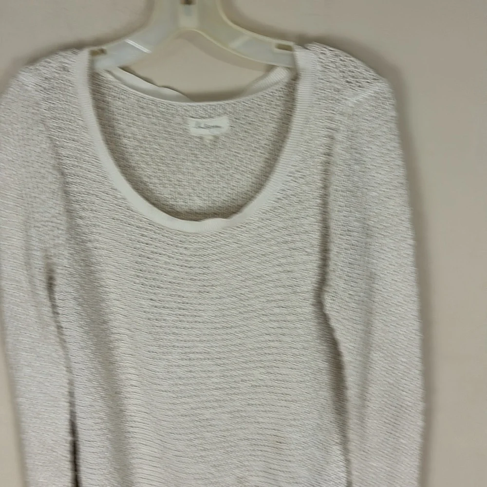 Lou & Grey Cream Cotton Blend Knit Sweater Size Large